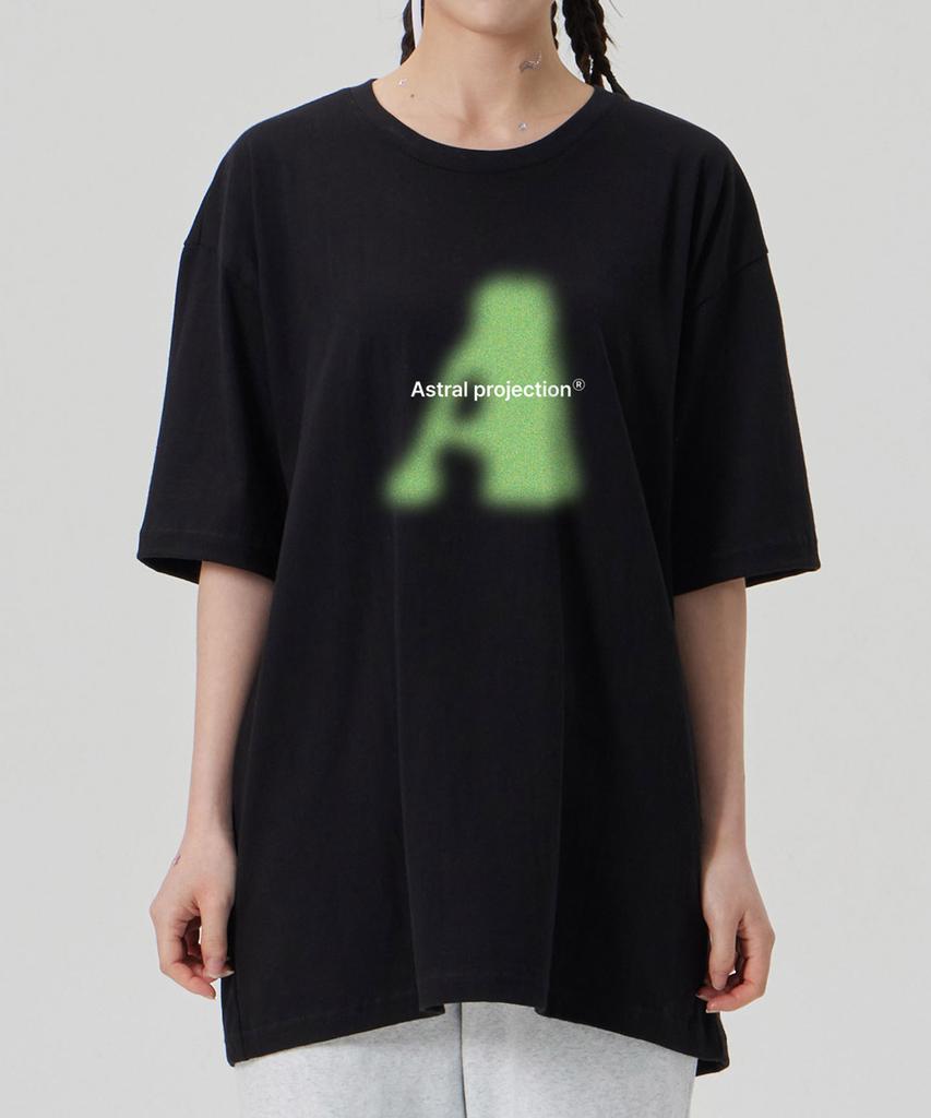 ASTRAL PROJECTION [Big A] Cotton Loose Fit Short Sleeve T-Shirt_Black