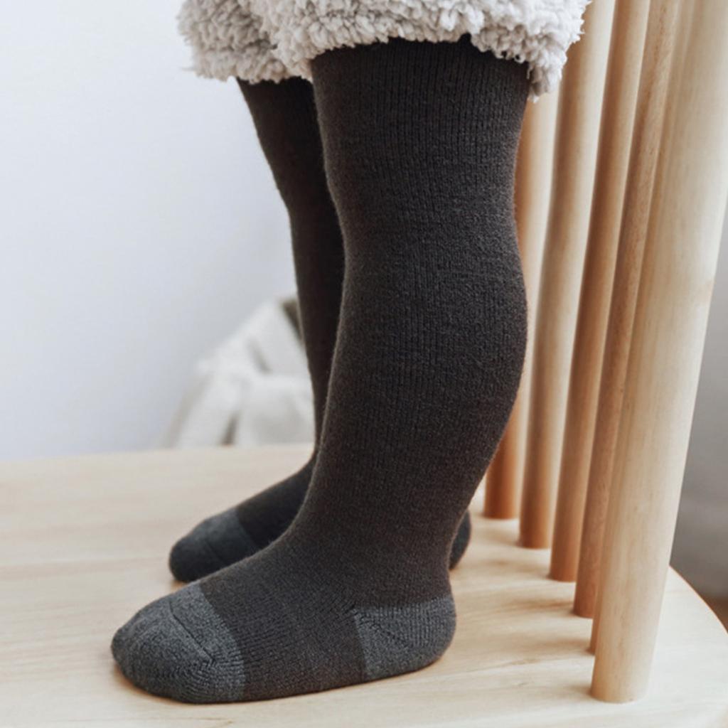 Зимние детские утолщенные теплые флисовые длинные штаны для девочек на подкладке, леггинсы