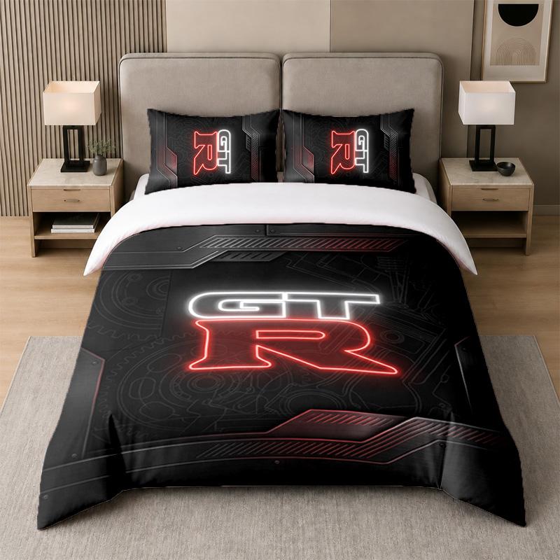 3Pcs Bedding SetNissan GT-R Soft Bed Sheet and Two Pillowcases Home Bedroom Decor