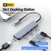 5-in-1 USB 3.0 Hub Type C Hub with USB-C Powered Port PD 100W Charging HDMI 4K 30Hz for MacBook Mac Pro iMac XPS PC