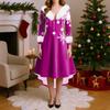 Рождественские платья с принтом для женщин, винтажное рождественское платье миди, повседневные платья, коктейльное платье, вечерние праздничные платья