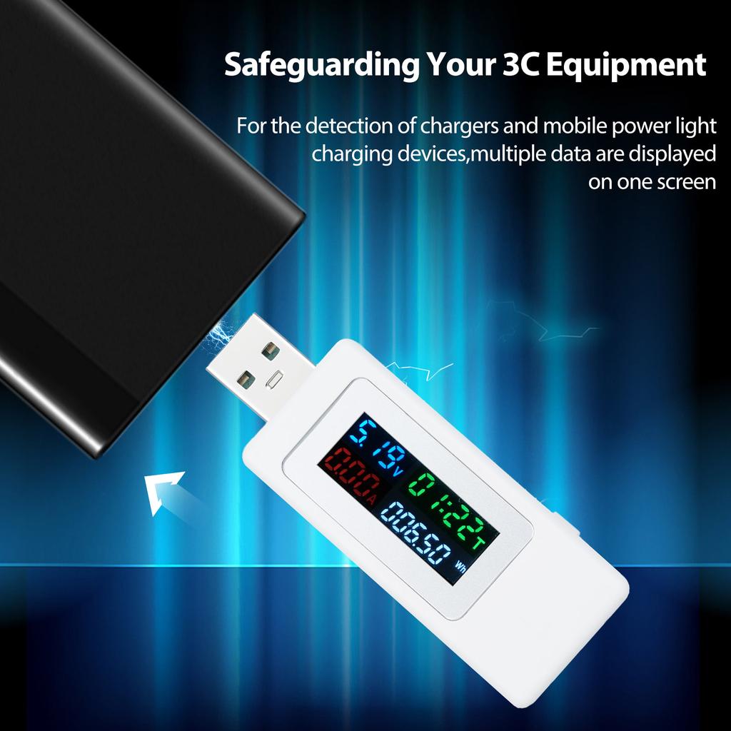 USB Power Meter Voltage Current Tester 4-30V 0-6.5A 0-195W Voltmeter Ammeter Multimeter Meter Tool for Charger Cable Battery