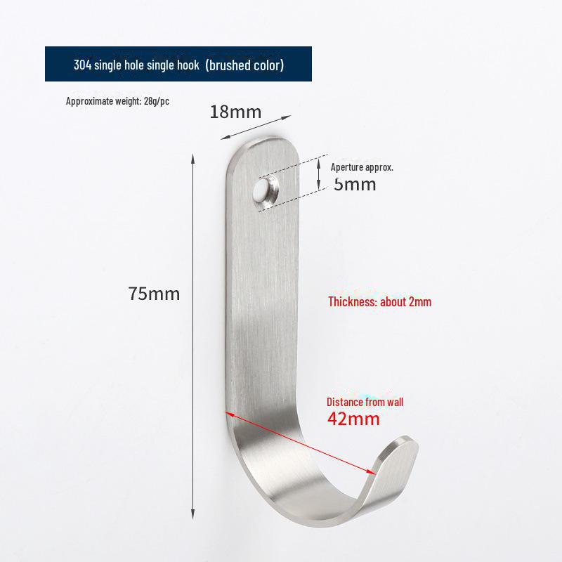 Черный крючок для одежды из нержавеющей стали 304 для ванной и кухни