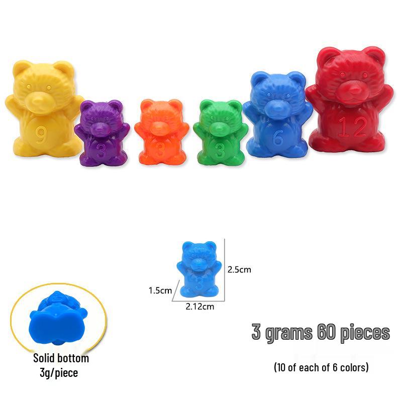 Маленький медвежонок Монтессори математическая игрушка: Радужный сортер и счетный материал