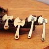 Brass Mini Lucky Axe Pendant Charm Keychain - Good Fortune Accessory