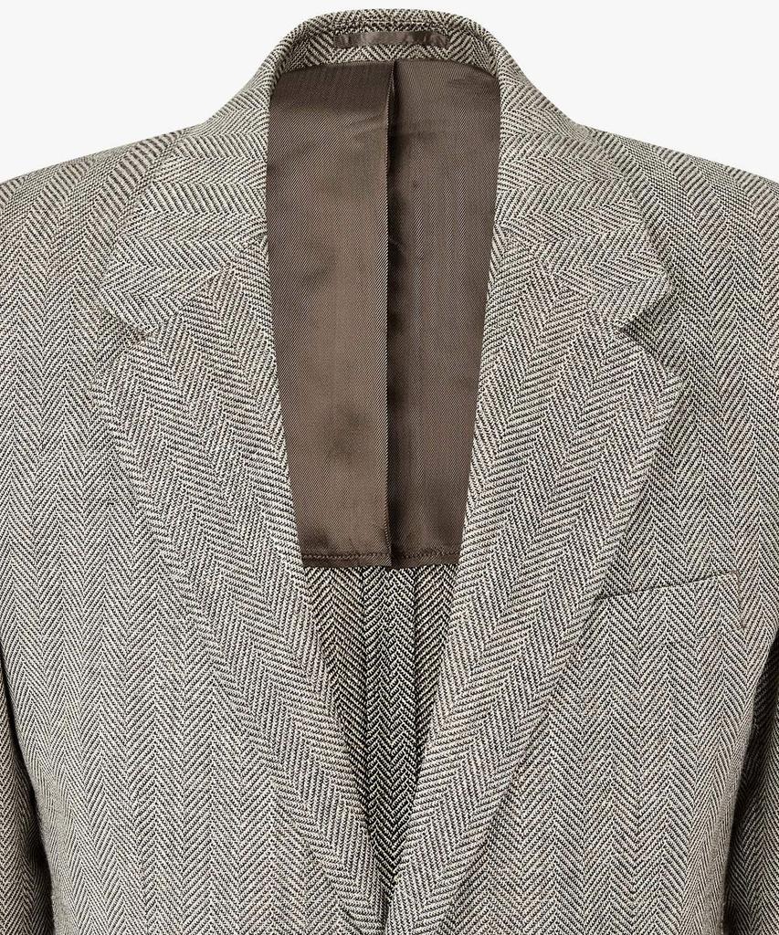 Man On The Boon Herringbone Single Button Jacket_Warm Gray 4716102003