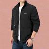 Autumn and Winter Men's Jacket Nylon Quick-drying Large Pocket Velvet Padded Thick Top Middle-aged Men's Coat
