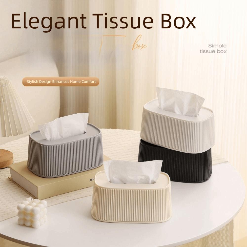 Wooden/Plastic Cover Tissue Box with Lid Large Opening Facial Tissue Holder Toilet