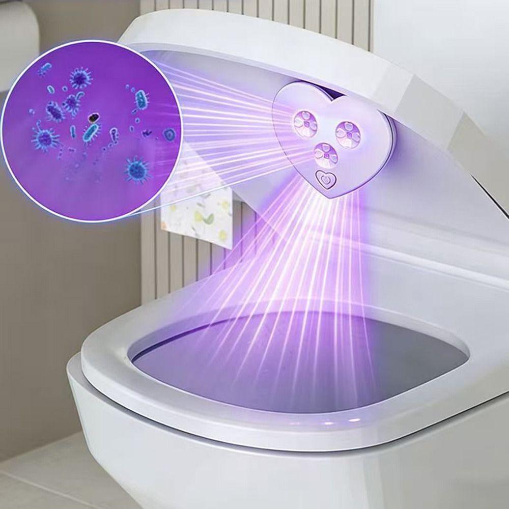 Heart Shaped UV Toilet Disinfector USB Rechargeable Toilet Disinfection Lamp Toilet