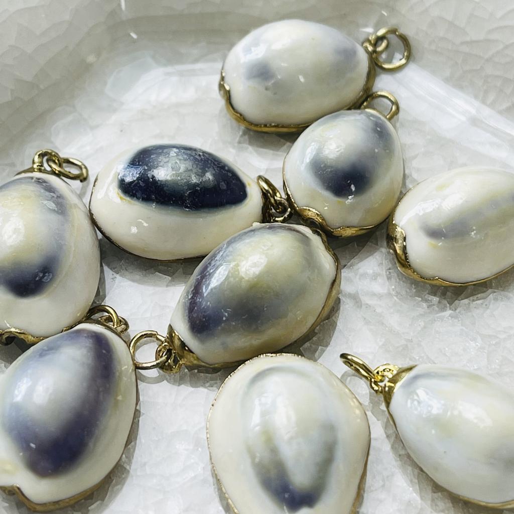 10 шт., Бохо Натуральные Ракушки Сплав Цинка Золотая Кромка Подвески Шармы для DIY Аксессуары для Ожерелья, Креативное Изготовление Ювелирных Изделий, Женщины Мужчины Оптом Подарки для Рукоделия