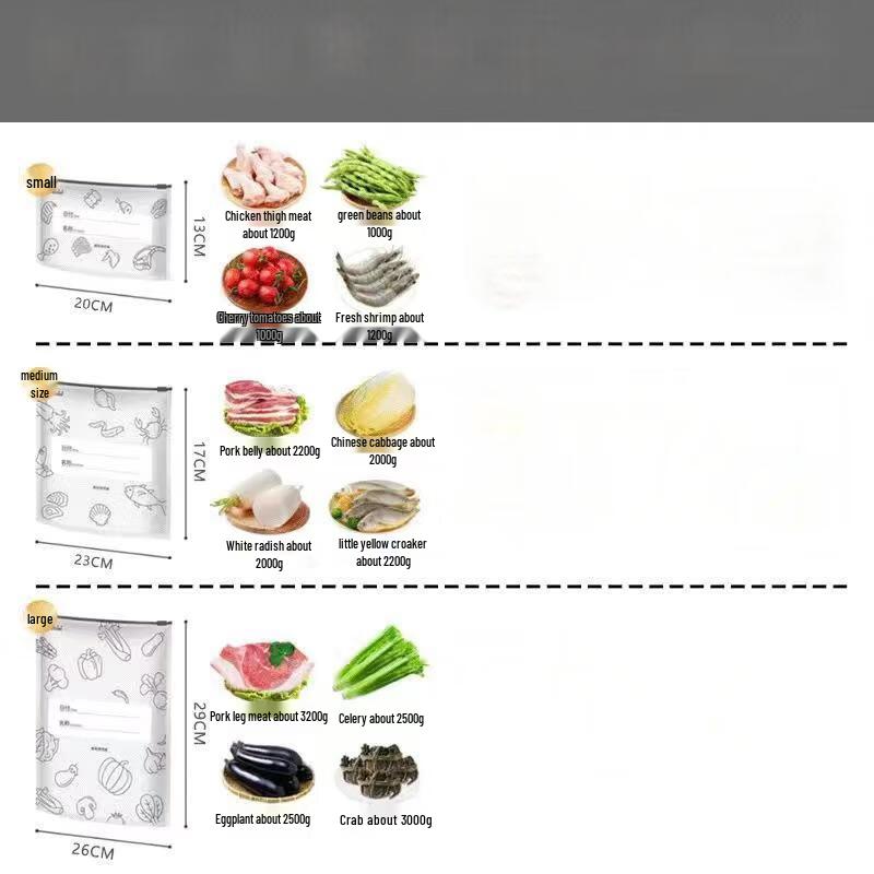 Большие многоразовые пакеты ZISIZ для хранения продуктов на молнии