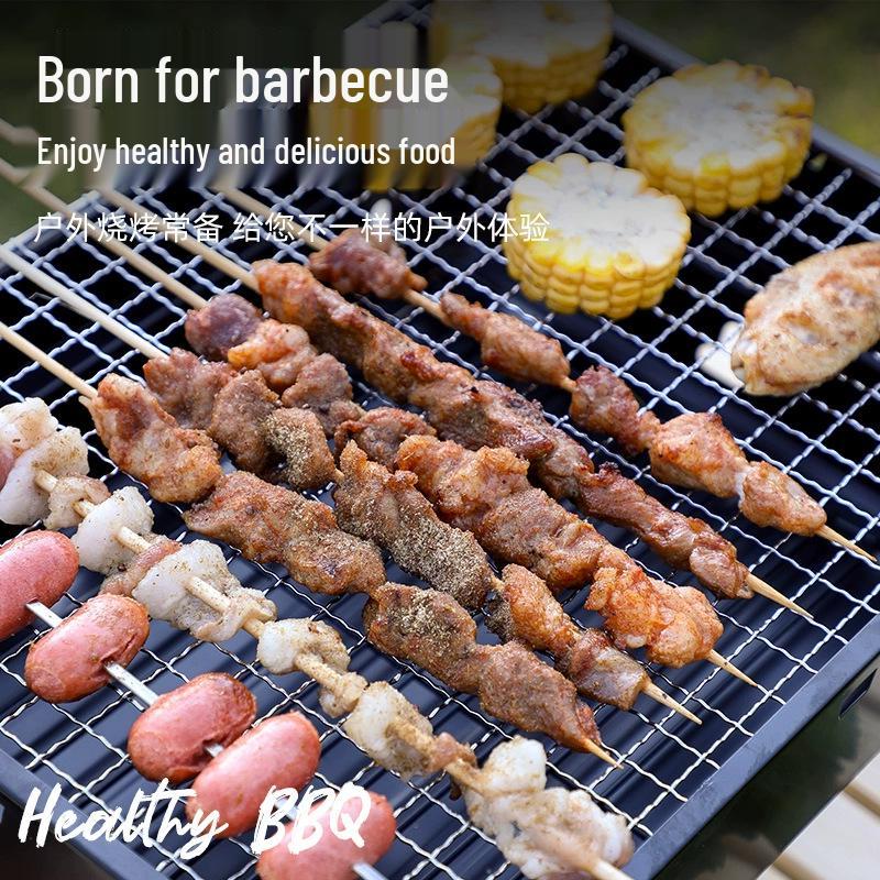 Портативный складной угольный гриль для барбекю – Компактная ручная плита для жарки мяса