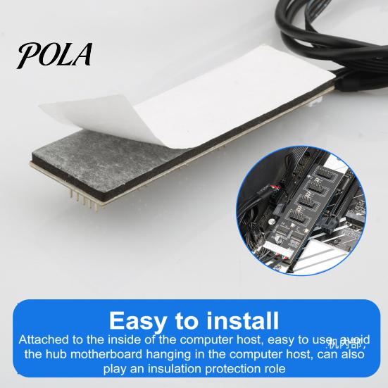 USB-хаб 2.0 с RGB-подсветкой и кабелем питания SATA, 1 на 4 порта, 9-контактный внутренний хаб-разветвитель для материнской платы, CPU, WiFi-приемника, вентилятора охлаждения