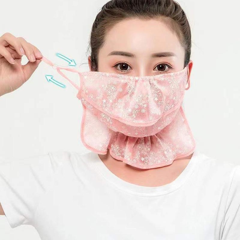Анти-УФ кружевная солнцезащитная маска распродажа подвесной ухо ушной шнурок маска для лица шарф пыленепроницаемые дышащие шарфы маска для спорта на открытом воздухе