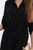 Czarna Damska Sukienka Koszulowa Z Guzikami I Wiązaniem W Talii
