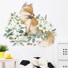 Wall Decoration Sticker 3d Fox Flower Bedroom Self Adhesive Home Decor Living Room Cartoon Animal Wall Art Decals Accessories