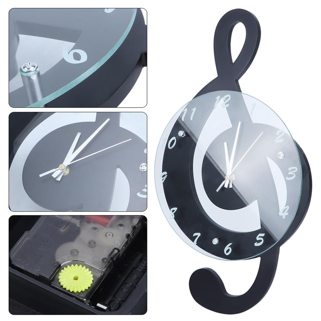 Innovative Musical Note Electronic Wall Clock Fashionable Silent Quartz Clock for Children Room