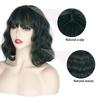 MERISIHAIR Короткий темно-зеленый волнистый парик с челкой, черный смешанный зеленый короткий боб волнистые вьющиеся парики для женщин, синтетические реалистичные парики для косплея для девочек