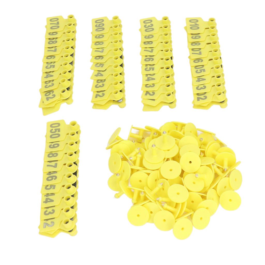 100PCS Livestock Ear Tag Thickened Plastic Convenient Identification Cattle Numbered Ear Label for