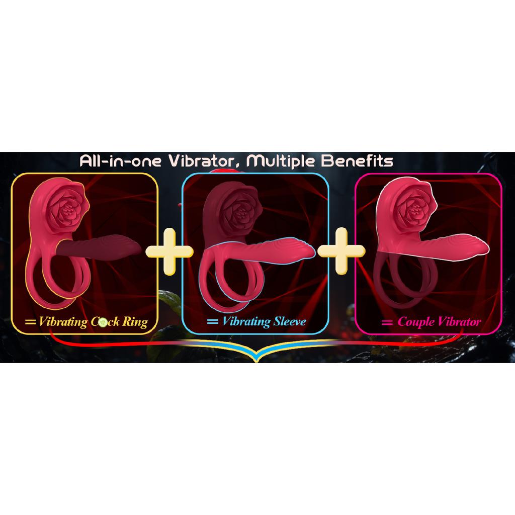 Powerful Rose Vibrating Cock Ring Vibrator Penis Sleeve Sucking Stimulator G-spot Erection Ring Clitoral Couples Adult Sex Toys