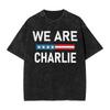 Мужские футболки 'You Cant Silence Us All I Am Charlie Kirk Washed' Летние с коротким рукавом, с круглым вырезом, Хип-хоп, Повседневные, Летние