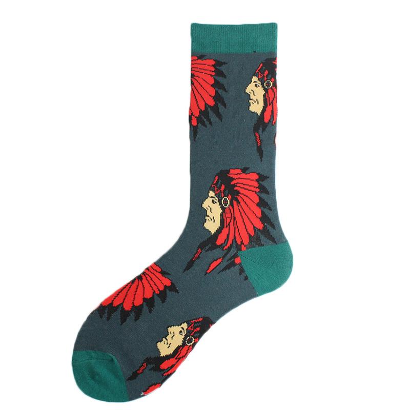 Men Dinosaur Astronaut Planet Crew Socks Harajuku Big Size Sokken Unisex Skateboard Divertidos Happy Design Hip Hop Funny Socks