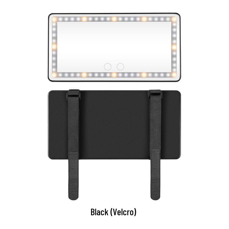 HD LED автомобильное зеркало для макияжа с сенсорной регулировкой яркости и трехцветной подсветкой