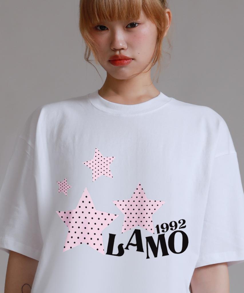 БОЛЬШЕ ВСЕГО НРАВИТСЯ Футболка оверсайз с коротким рукавом Pattern Star Lamo_Белая