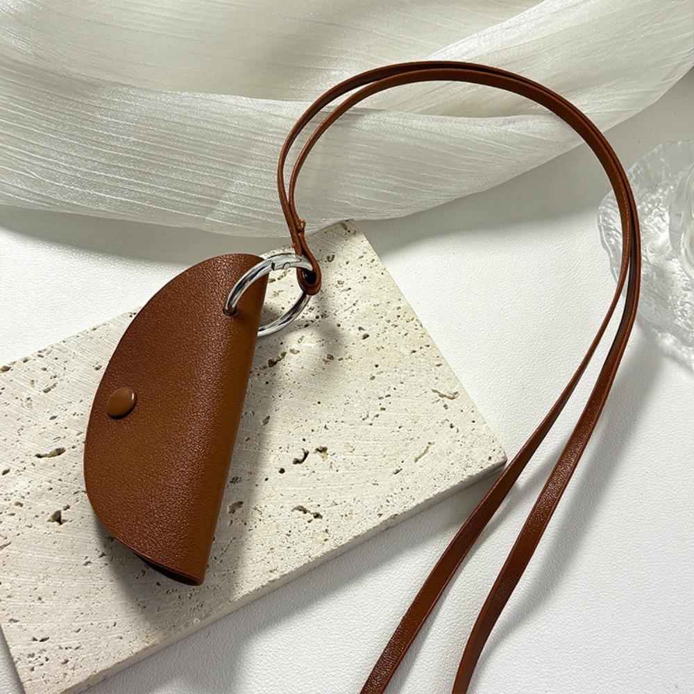 Подвесной шейный полумесяц ключница свитер цепочка искусственная кожа ключница сумка длинное кожаное ожерелье девушка