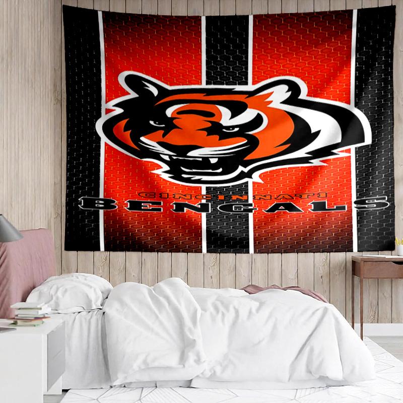 Cincinnati Bengals LOGO Tapestry for Bedroom Aesthetic Classroom Tapestries Wall Hanging for Living Room Dorm Office,Ideal Creative Gift