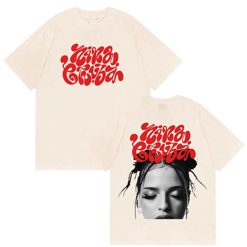 Nina Chuba Album Tour Print T Shirt Unisex Hip Hop Clothing Short Sleeve Tshirts Retro Fashion Oversized Cotton Tshirt