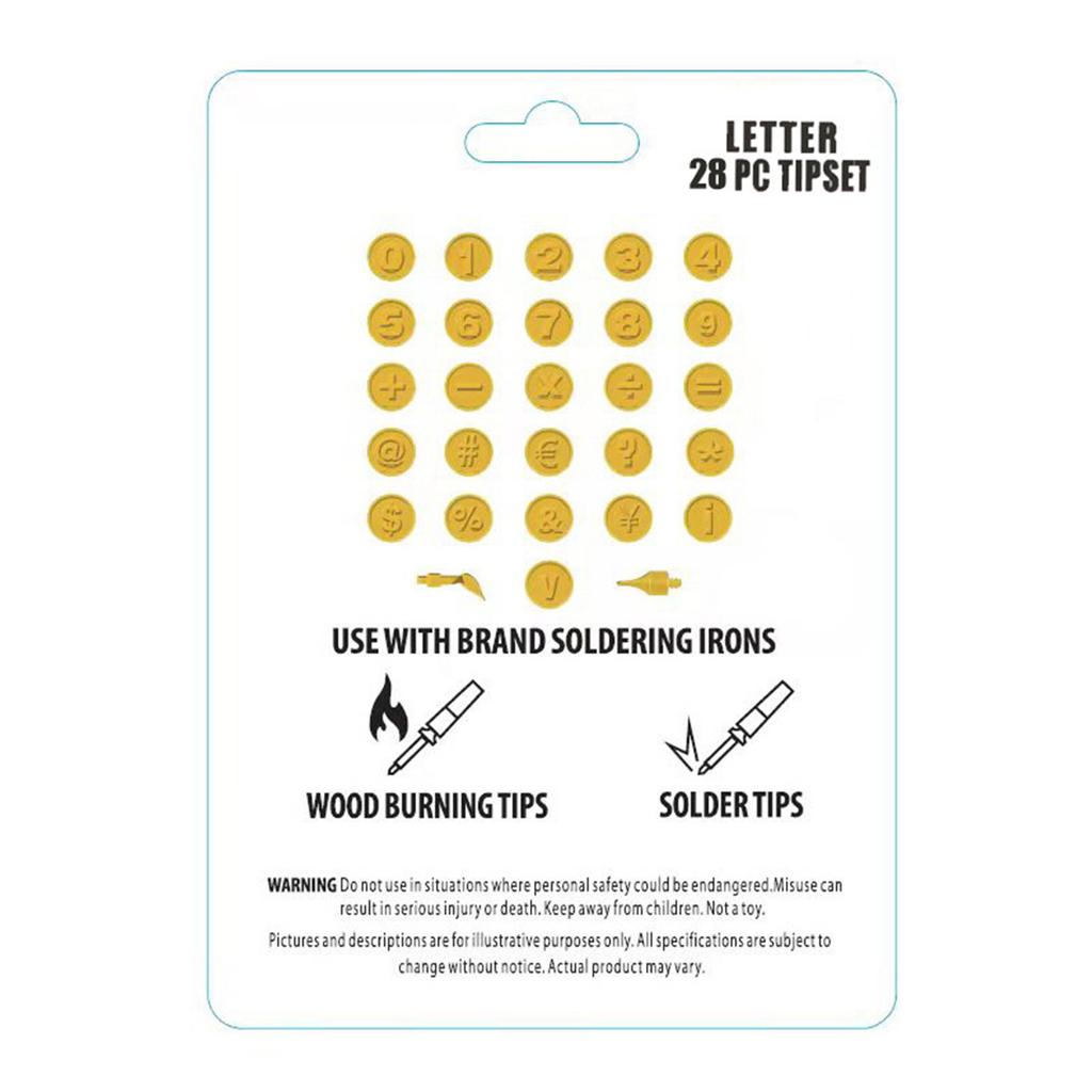 Набор для выжигания по дереву / резьбы по дереву из 28 предметов, паяльник с буквами, DIY-инструменты, шаблон алфавита и цифры для тиснения и резьбы по дереву