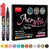 6/12/24/36 Color Acrylic Paint Brush Marker Pen Set Drawing Painting Art Marker Wood Glass Fabric Scrapbooking Stationery Supplies