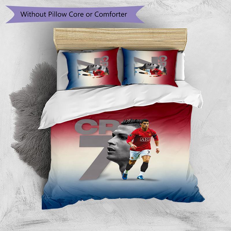 Cristiano Ronaldo Printed Bedding 3 Piece Set Cozy Breathable Bed Cover Set as Housewarming Holiday Gift
