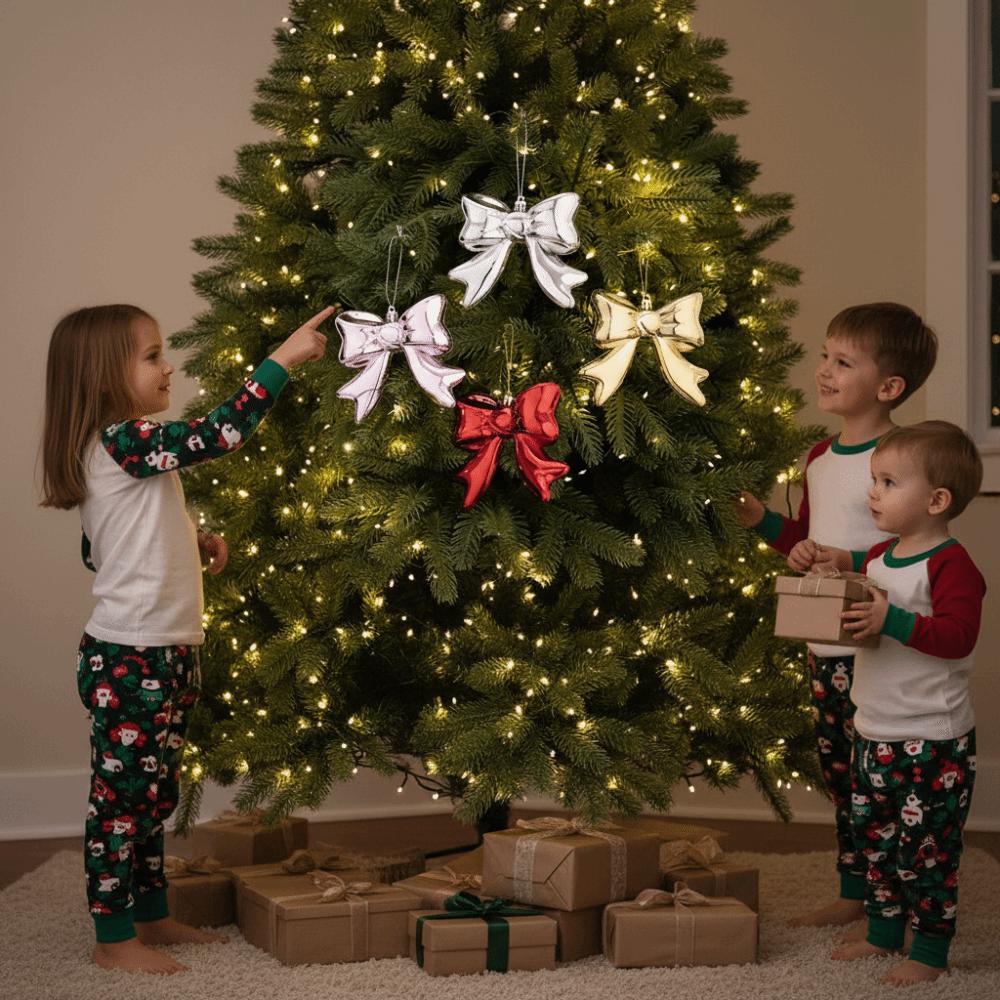 Bowknot Christmas Hanging Colorful Design Bowknot Pendant Christmas Tree Bow Decor Christmas