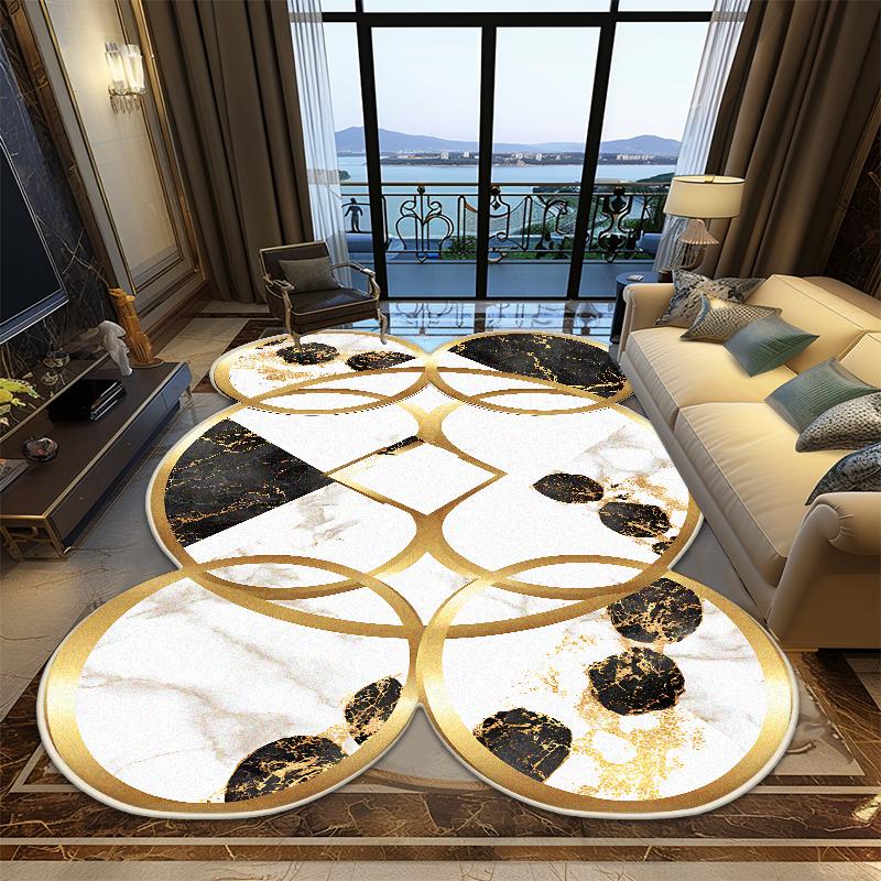 Ковер для гостиной в европейском стиле неправильной формы, роскошное украшение, мягкие большие ковры для спальни, офисный нескользящий складной коврик для пола