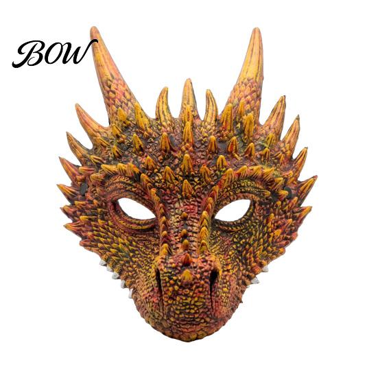 Soft PU Foam Masquerade Prop Dragon Masque for Adults, Halloween Cosplay 3D Stable Fit Men Women Full Face Festival, Carnival Party Durable Odor Free