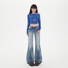 Low-rise and slightly pulled jeans women's autumn new American Spice Girls slim and thin tall floor-mopping pants