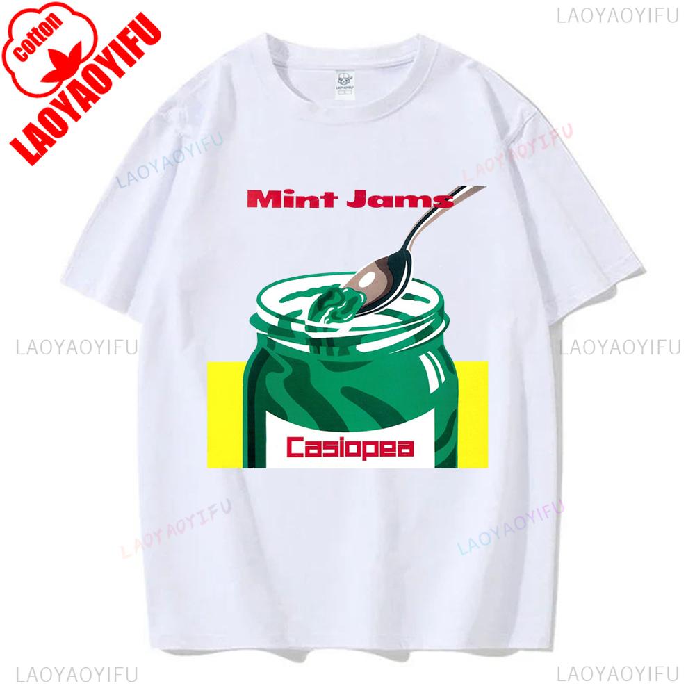 Mint Jams Casiopea Retro Jazz 80s Graphic T Shirts Woman Man High Quality Cotton Tshirt Fashion Vintage Unisex Streetwear Tops