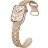 Silicone Strap for Apple Watch 1/2/3/4/5/6/7/8/9/10/11/SE 38/40/41/42mm, Leopard, Light Brown