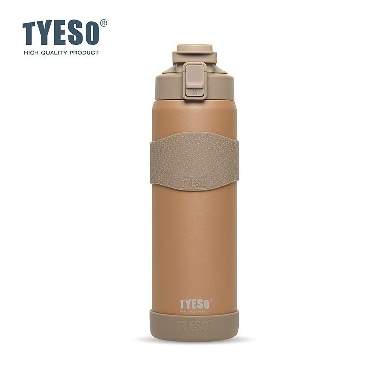 TYESO Vacuum Insulated Bottle 304 Stainless Steel Portable Sports Water Bottle with Straw for Travel Cycling& Outdoor Activities