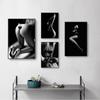 Modern Black and White Nude Art Poster Printing Sexy Girl Wine Glass Wall Art Pictures for Bedroom Bathroom Home Decoration