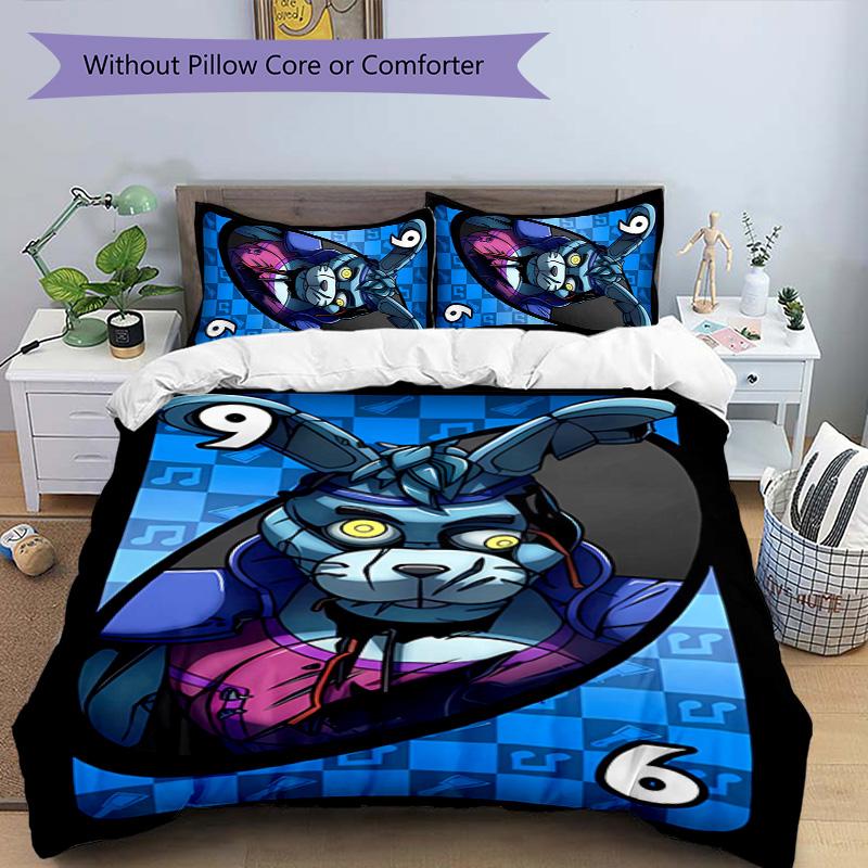 3pcs Five Nights at Freddy's1 pattern bedding set duvet cover set includes duvet cover &pillowcases, perfect all season bedroom decoration & gift