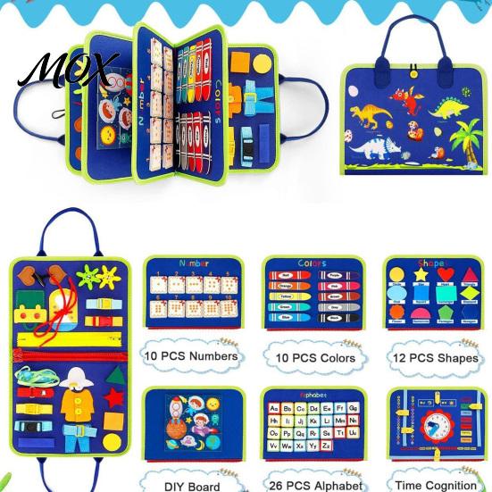 Interactive Letter And Number Games Montessori Busy Board Dinosaur Theme Handbag, Numbers/Colors/Shapes/Letters/Time Multi Module, Toddlers