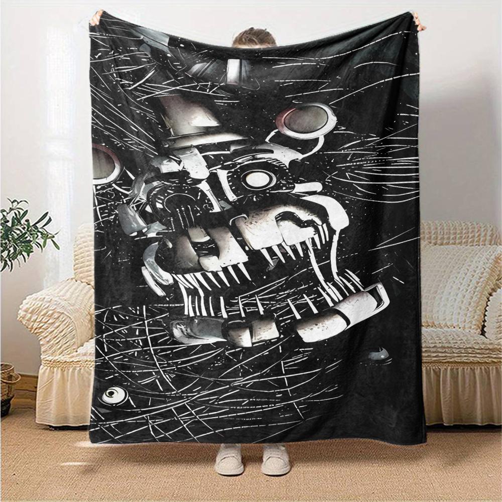 1pc Blanket - Horror game F-FNAF Freddy Print Design,Lightweight Blanket for Sofa,Bed- Soft &Warm,Gift for All Seasons