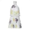 Women’s Floral Halter Mini Dress, Elegant Sleeveless Summer Dress with High Neck, Cinched Waist and Flared Skirt, Cute Casual Party Dress for Vacation