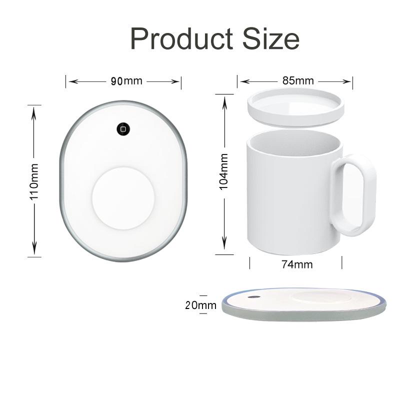 Умный изоляционный коврик с подогревом: Беспроводной керамический подогреватель чашек с быстрым нагревом и постоянным контролем температуры