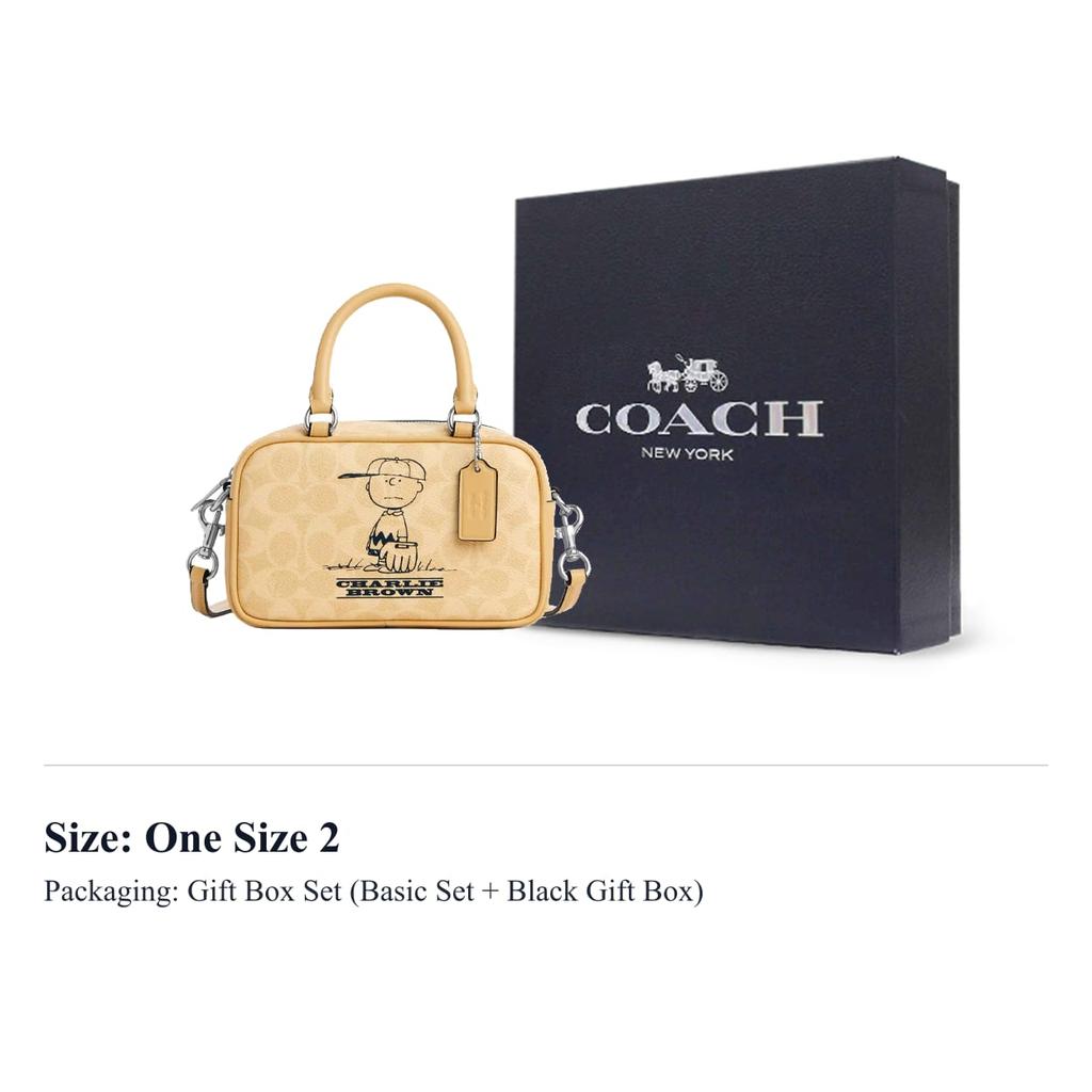 COACH PEANUTS Collaboration Charlie Coated Canvas Shoulder Bag, Crossbody Bag, Handbag Small Women's CBJ63-SVMMK