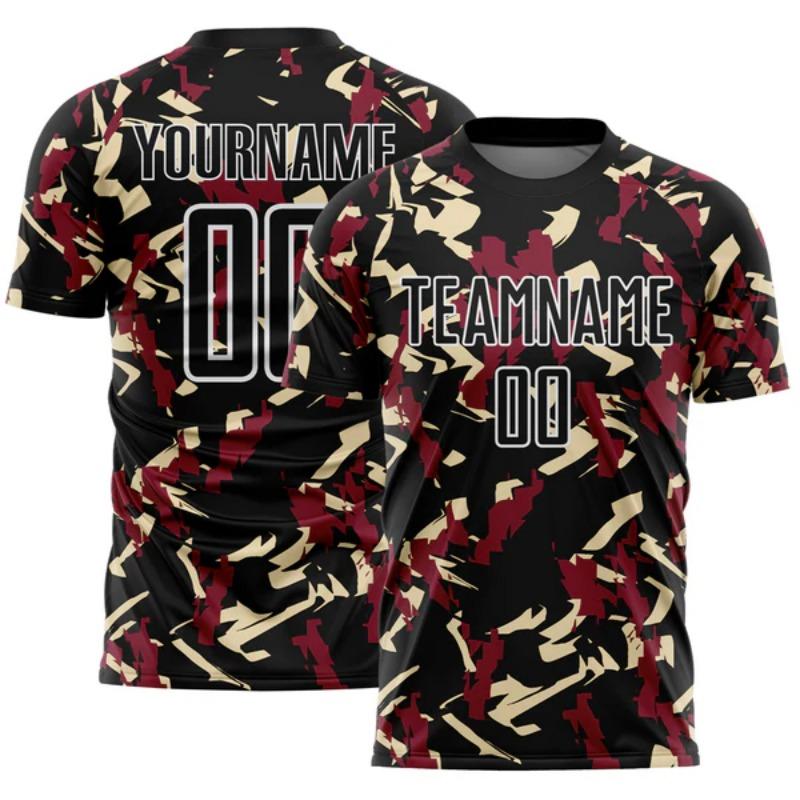Team Custom Sport Man T Shirt Personalized Name Number Purple Blue Camo Print Game Day Apparel Streetwear Clothing