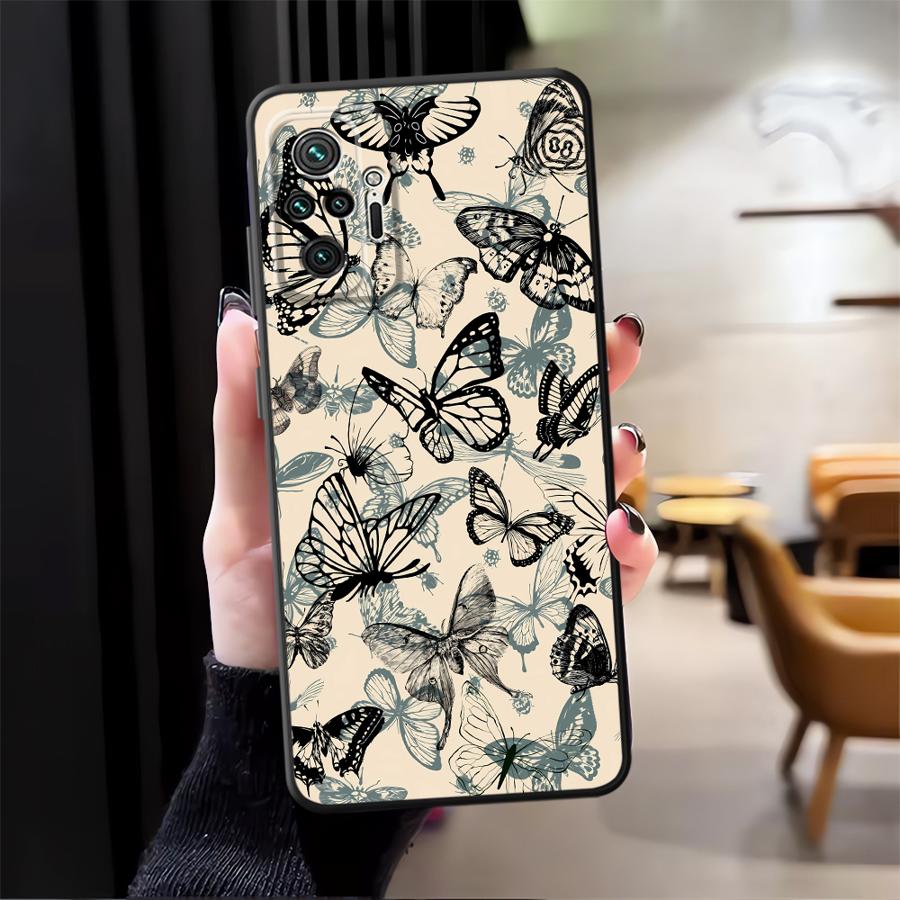 Чехол для Xiaomi Redmi Note 14 12 11 13 Pro Plus 12C 13C 14C A4 A5 A3 K80 A1 10 9 8 7 Чехол для телефона K40 A2 A1 Ретро Бабочка
